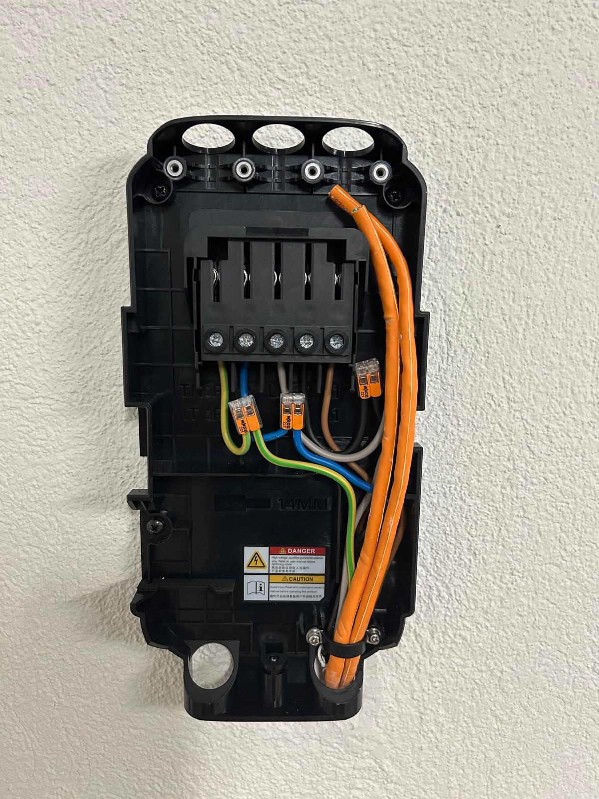 Modular electrical interface with wiring connections, used for smart meter communication and load control.